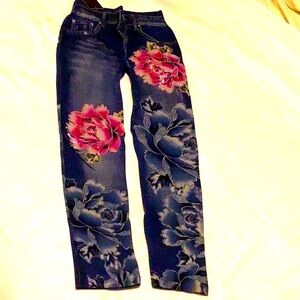 Leggings, NEW, ROSE 🌺 Bling faux pockets